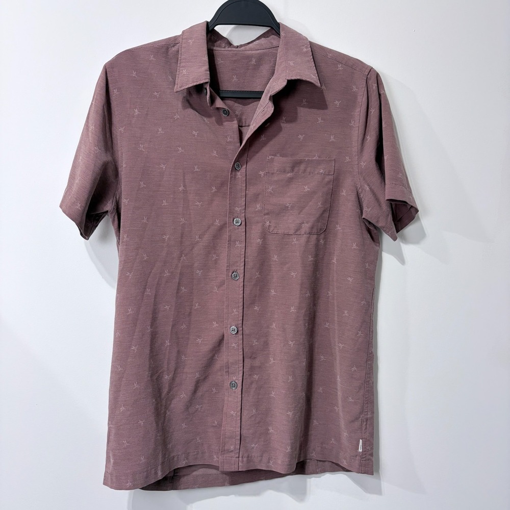 Vuori Shirt Men's S Bridge Button Down Short Sleeve Pocket Casual Geometric V184